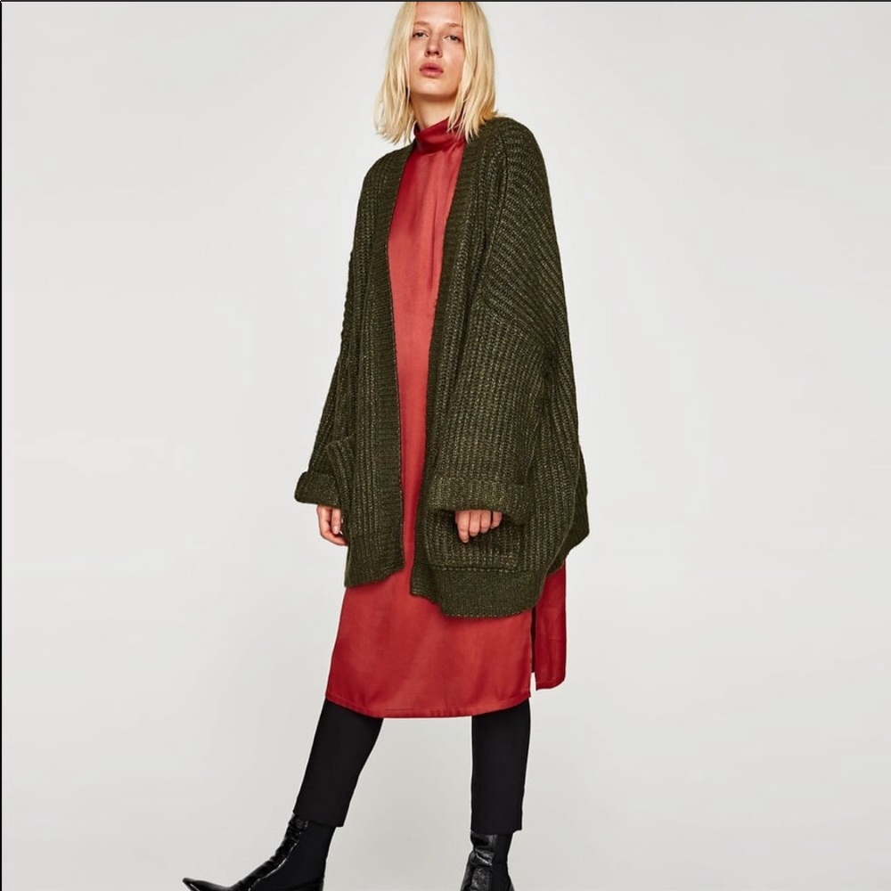ZARA Knit Oversized Cardigan w/ Wool